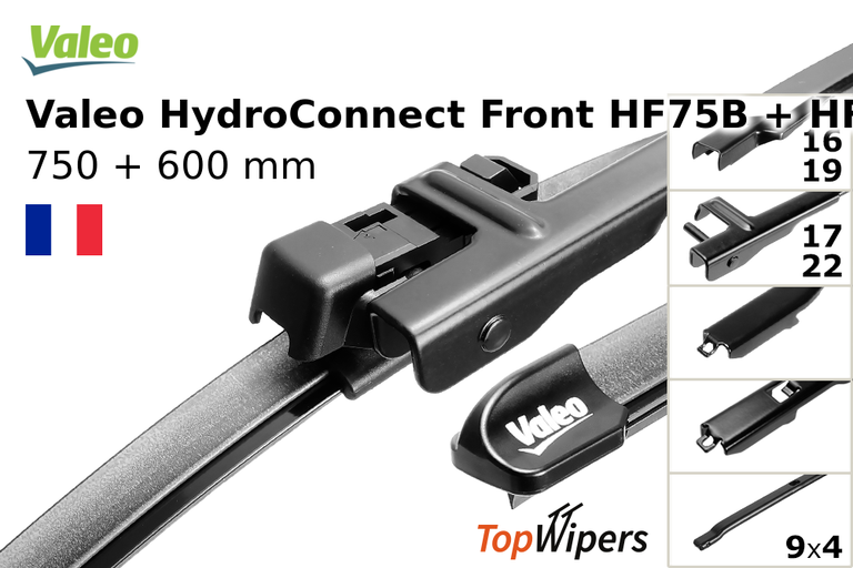 Valeo HydroConnect Front HF75B + Valeo HydroConnect Front HF60